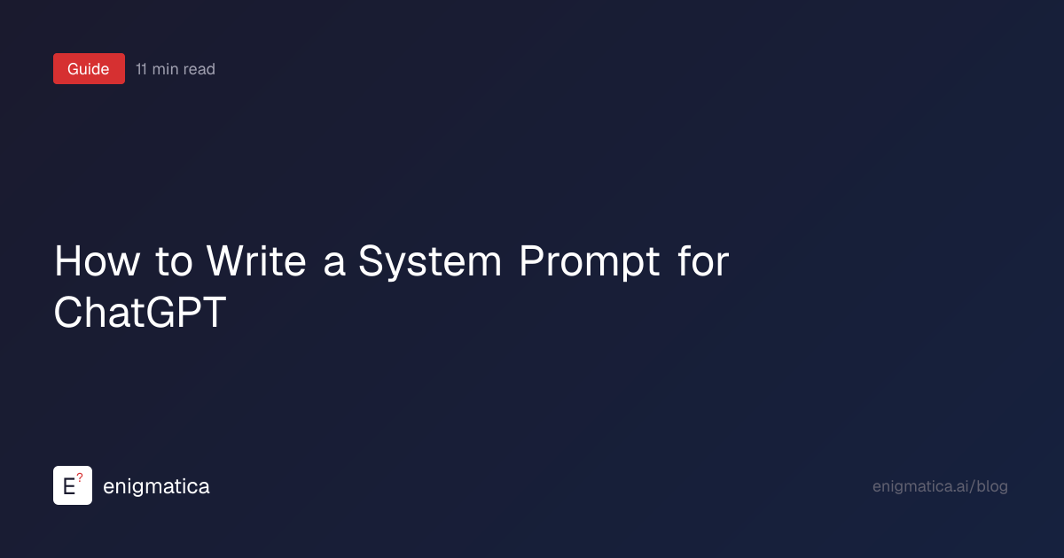 How to Write a System Prompt for ChatGPT (With 5 Examples) | 2026 ...